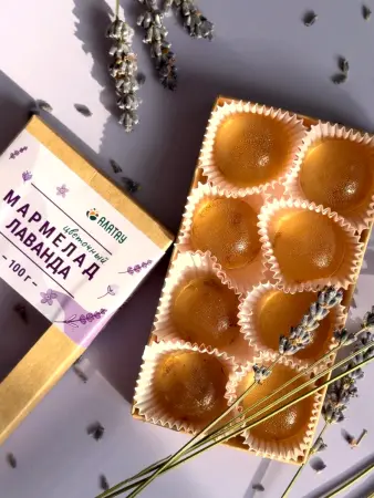 Мармелад цветочный Лаванда в крафтовой упаковке 100 г