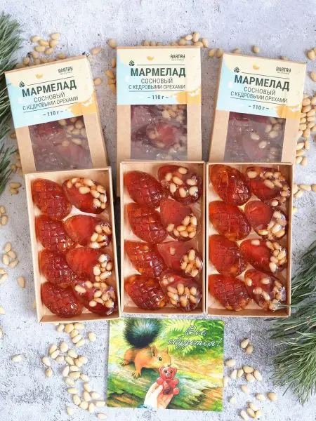 Подарочный набор мармелад с кедровыми орехами 6 шт по 110 г